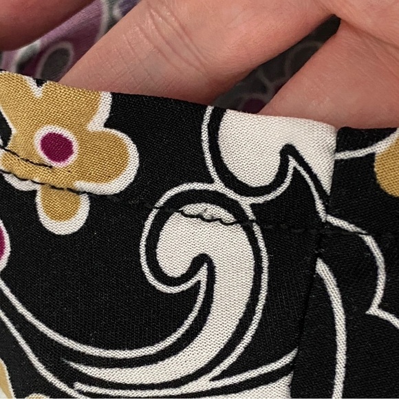 Majora V Neck Top with Cap Sleeves Purple Paisley Sz Medium - Picture 7 of 9